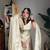 Designer cream embroidered chinnon ethnic sharara suit set for women