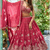 Deep Pink Silk blend Embroidered Lehenga Choli