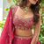 Deep Pink Silk blend Embroidered Lehenga Choli