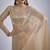Beige sequin embellished border work silk saree for women