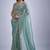 Sky blue sequin embellished border work silk saree for women