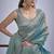 Sky blue sequin embellished border work silk saree for women