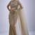 Beige sequin embellished border work silk saree for women