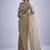 Beige sequin embellished border work silk saree for women
