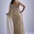 Beige sequin embellished border work silk saree for women