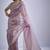 Lavender sequin embellished border work silk saree for women