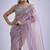 Lavender sequin embellished border work silk saree for women