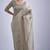 Beige sequin embellished border work silk saree for women