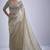 Beige sequin embellished border work silk saree for women