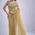 Mustard sequin embellished border work silk saree for women
