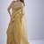Mustard sequin embellished border work silk saree for women