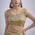 Mustard sequin embellished border work silk saree for women