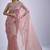 Pink sequin embellished border work silk saree for women