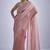 Pink sequin embellished border work silk saree for women