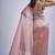 Pink sequin embellished border work silk saree for women