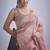 Pink sequin embellished border work silk saree for women
