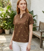 Rayon Embroidered Short Kurti Top