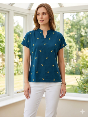 Stylish Women Rayon Embroidered Short Kurti Top     Casual Regular Wear Tunic for Girls & Women 1