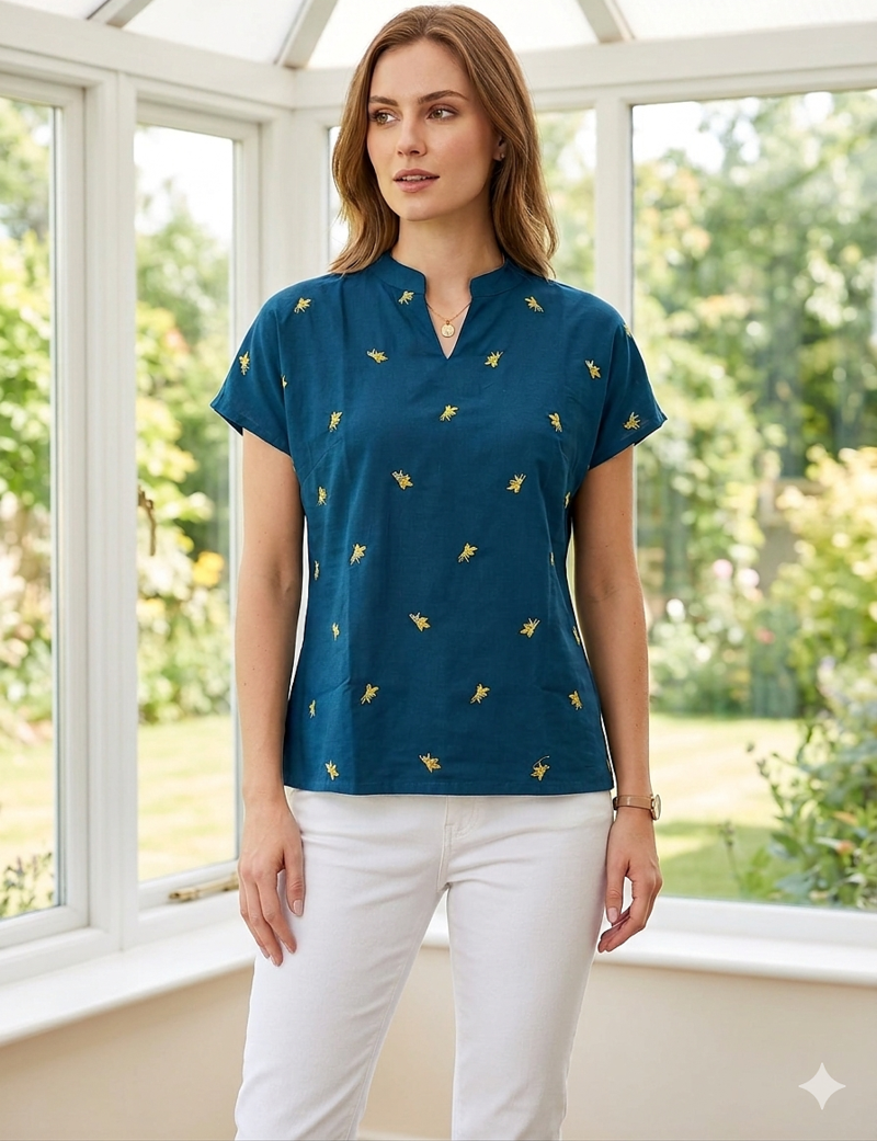 Stylish Women Rayon Embroidered Short Kurti Top     Casual Regular Wear Tunic for Girls & Women