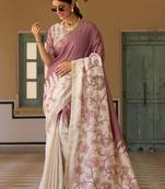 Lavender  silk blend party wear saree