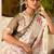 Beige  silk blend party wear saree