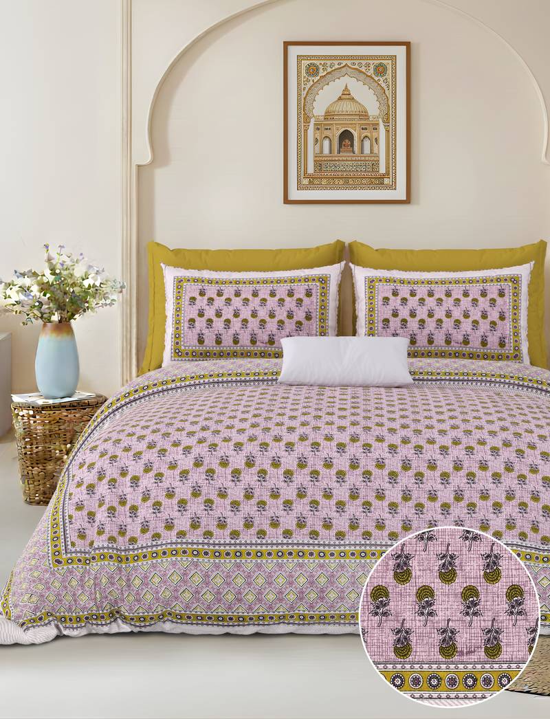 bedsheet with pillow covers for home & bedroom use
