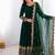 Women's faux georgette embroidered sequence work gown with net dupatta ready to wear