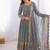 Women's faux georgette embroidered sequence work gown with net dupatta ready to wear