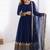 Women's faux georgette embroidered sequence work gown with net dupatta ready to wear
