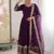 Women's faux georgette embroidered sequence work gown with net dupatta ready to wear