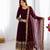 Women's faux georgette embroidered sequence work gown with net dupatta ready to wear