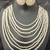 Glass pearls multi layered jewellery set with studs earrings