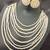 Glass pearls multi layered jewellery set with studs earrings