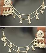 Kundan studs with kaan chain