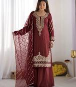 Womens  fancy embroidery beads work kurta set for wedding wear