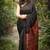 Multicolor printed satin saree with blouse piece