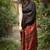 Multicolor printed satin saree with blouse piece