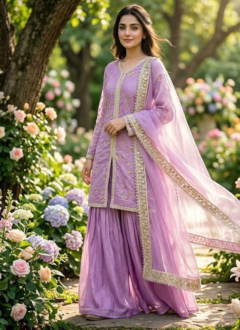 Womens heavy embroidery work kurta set