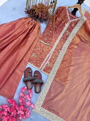 Womens heavy embroidery work kurta set 3