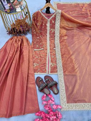 Womens heavy embroidery work kurta set 4
