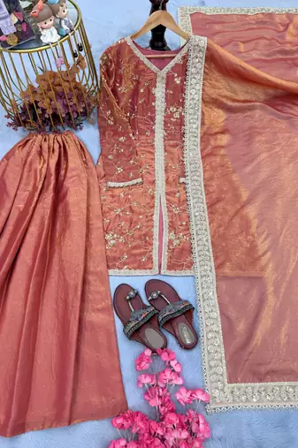 Womens heavy embroidery work kurta set
