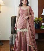 womens trending heavy embroidery sequence work kurta set