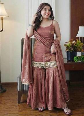 womens trending heavy embroidery sequence work kurta set 2