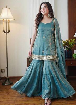 womens trending heavy embroidery sequence work kurta set 1