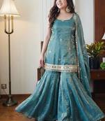 womens trending heavy embroidery sequence work kurta set