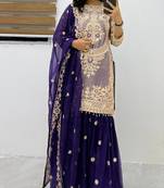 Womens latest trending  codding embroidery siqunce work kurta set