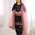 Black Roman Glass Silk Embroidered Kurta Set with Pink Dupatta and farsi salwar