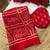 Red bandhani printed satin patta traditional saree with blouse