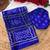Royal blue bandhani print satin patta festive saree with blouse
