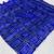 Royal blue bandhani print satin patta festive saree with blouse